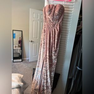 Pink velvet dress